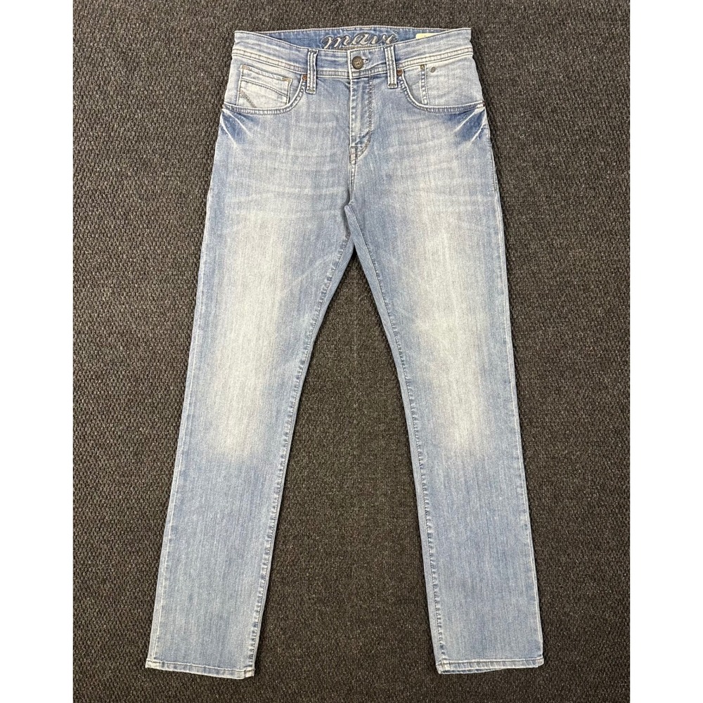 Mavi Zach Jeans Mens 30x34 Low Rise Easy Straight Leg Light Wash Denim